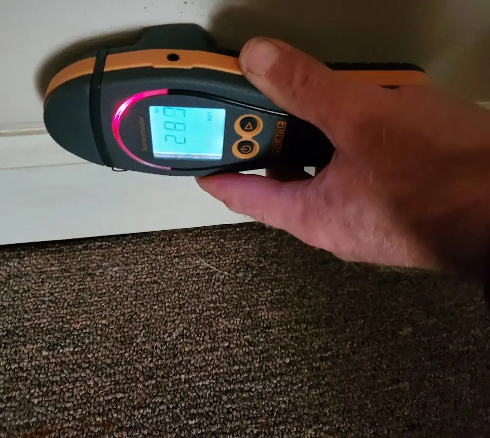 Moisture detection at baseboard during Sewage Cleanup & Sanitation in Osceola